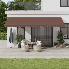 Manual retractable awning with LED lights brown 600x350 cm by , Awnings - Ref: Foro24-3215416, Price: 614,76 €, Discount: %