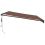 Toldo retráctil automático con luces LED marrón 500x350 cm de , Toldos - Ref: Foro24-3215414, Precio: 642,76 €, Descuento: %