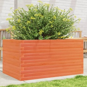 Solid pine wood planter in brown wax finish 90x60x46 cm by , Pots and planters - Ref: Foro24-3282456, Price: 171,99 €, Discou...