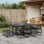 11-piece black synthetic rattan garden dining set by , Garden sets - Ref: Foro24-3295044, Price: 488,11 €, Discount: %