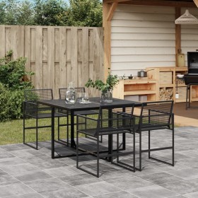 5-piece black synthetic rattan garden dining set by , Garden sets - Ref: Foro24-3295033, Price: 276,99 €, Discount: %