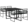 5-piece black synthetic rattan garden dining set by , Garden sets - Ref: Foro24-3295033, Price: 277,22 €, Discount: %