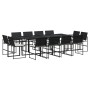 Garden dining set with 13-piece black synthetic rattan cushions by , Garden sets - Ref: Foro24-3295065, Price: 721,86 €, Disc...