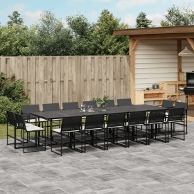 Garden furniture set 17 pieces with black synthetic rattan cushions by , Garden sets - Ref: Foro24-3295067, Price: 964,07 €, ...