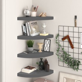 Corner floating shelves 4 pcs glossy gray MDF 35x35x3.8 cm by vidaXL, Shelves and shelves - Ref: Foro24-323915, Price: 77,23 ...