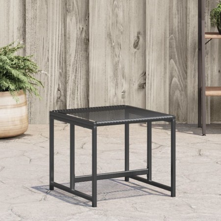 Garden stools 4 units black synthetic rattan by , Outdoor ottomans - Ref: Foro24-4008579, Price: 79,99 €, Discount: %