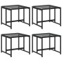 Garden stools 4 units black synthetic rattan by , Outdoor ottomans - Ref: Foro24-4008579, Price: 79,99 €, Discount: %