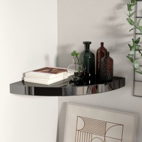 Glossy black MDF corner floating shelf 35x35x3.8 cm by vidaXL, Shelves and shelves - Ref: Foro24-323910, Price: 24,99 €, Disc...