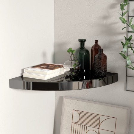 Glossy black MDF corner floating shelf 35x35x3.8 cm by vidaXL, Shelves and shelves - Ref: Foro24-323910, Price: 24,72 €, Disc...