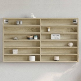 Vitrina de madera de ingeniería roble Sonoma 100x8,5x58 cm de , Estantes y estanterías - Ref: Foro24-847942, Precio: 53,77 €,...