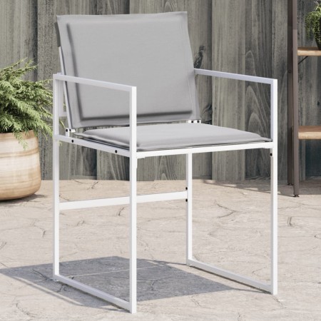 Garden chairs with cushions 4 pcs steel and white textilene by , Garden chairs - Ref: Foro24-4008587, Price: 155,78 €, Discou...