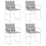 Garden chairs with cushions 4 pcs steel and white textilene by , Garden chairs - Ref: Foro24-4008587, Price: 155,78 €, Discou...