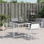 Garden chairs with cushions 4 pcs steel and white textilene by , Garden chairs - Ref: Foro24-4008587, Price: 155,78 €, Discou...