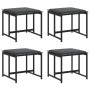 Garden stools with cushions 4 pcs steel and black textilene by , Outdoor ottomans - Ref: Foro24-4008585, Price: 94,73 €, Disc...