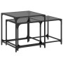 Stackable coffee tables with glass top, 2 pieces, black steel by , Coffee table - Ref: Foro24-845985, Price: 77,00 €, Discoun...