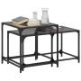 Stackable coffee tables with glass top, 2 pieces, black steel by , Coffee table - Ref: Foro24-845985, Price: 77,00 €, Discoun...