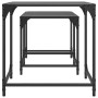 Stackable coffee tables with glass top, 2 pieces, black steel by , Coffee table - Ref: Foro24-845985, Price: 77,00 €, Discoun...