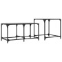 Stackable coffee tables with glass top, 2 pieces, black steel by , Coffee table - Ref: Foro24-845985, Price: 77,00 €, Discoun...