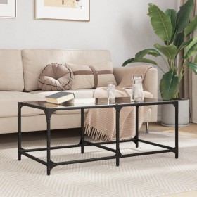 Black steel and glass coffee table, 98.5x50x40 cm by , Coffee table - Ref: Foro24-845979, Price: 60,20 €, Discount: %