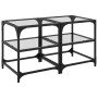 Glass surface coffee table 2 units steel 40x40x45 cm by , Coffee table - Ref: Foro24-846003, Price: 68,24 €, Discount: %