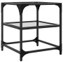 Glass surface coffee table 2 units steel 40x40x45 cm by , Coffee table - Ref: Foro24-846003, Price: 68,24 €, Discount: %