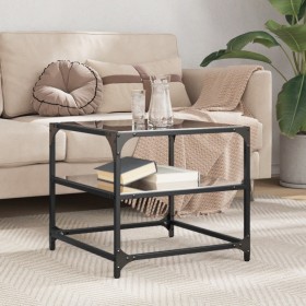 Black steel and glass coffee table, 50x50x45 cm. by , Coffee table - Ref: Foro24-846008, Price: 52,99 €, Discount: %