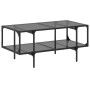 Black steel and glass coffee table, 98.5x50x45 cm by , Coffee table - Ref: Foro24-846043, Price: 84,63 €, Discount: %