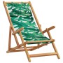 Folding beach chair made of solid eucalyptus wood and leaf fabric. by , Garden chairs - Ref: Foro24-366562, Price: 78,71 €, D...