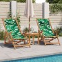 Folding beach chair made of solid eucalyptus wood and leaf fabric. by , Garden chairs - Ref: Foro24-366562, Price: 78,71 €, D...