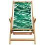 Folding beach chair made of solid eucalyptus wood and leaf fabric. by , Garden chairs - Ref: Foro24-366562, Price: 78,71 €, D...