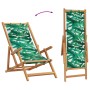 Folding beach chair made of solid eucalyptus wood and leaf fabric. by , Garden chairs - Ref: Foro24-366562, Price: 78,71 €, D...