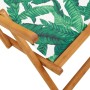 Folding beach chair made of solid eucalyptus wood and leaf fabric. by , Garden chairs - Ref: Foro24-366562, Price: 78,71 €, D...