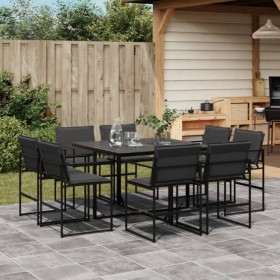 9-piece garden dining set with black textilene cushions by , Garden sets - Ref: Foro24-3295078, Price: 403,26 €, Discount: %