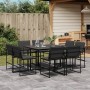 9-teiliges Gartensitzgruppen-Set mit schwarzen Textilen-Kissen. von , Gartensets - Ref: Foro24-3295078, Preis: 403,26 €, Raba...