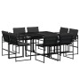 9-piece garden dining set with black textilene cushions by , Garden sets - Ref: Foro24-3295078, Price: 403,26 €, Discount: %