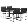 5-piece garden dining set with black textilene cushions by , Garden sets - Ref: Foro24-3295073, Price: 252,99 €, Discount: %