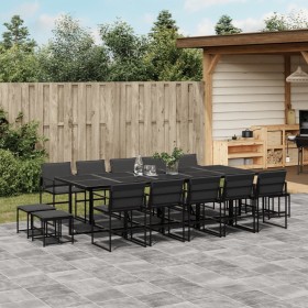 Garden dining set, 15 pieces, with black textilene cushions. by , Garden sets - Ref: Foro24-3295086, Price: 750,99 €, Discoun...