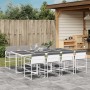 9-piece garden dining set with white textilene cushions by , Garden sets - Ref: Foro24-3295090, Price: 503,15 €, Discount: %