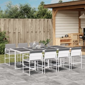 9-piece garden dining set with white textilene cushions by , Garden sets - Ref: Foro24-3295090, Price: 503,99 €, Discount: %