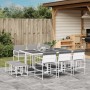 11-piece garden dining set with white textilene cushions by , Garden sets - Ref: Foro24-3295099, Price: 456,11 €, Discount: %