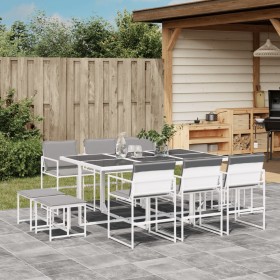 11-piece garden dining set with white textilene cushions by , Garden sets - Ref: Foro24-3295099, Price: 456,99 €, Discount: %