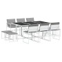 11-piece garden dining set with white textilene cushions by , Garden sets - Ref: Foro24-3295099, Price: 456,11 €, Discount: %