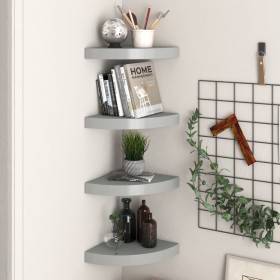 Floating wall shelves 4 pcs MDF gray 25x25x3.8 cm by vidaXL, Shelves and shelves - Ref: Foro24-323903, Price: 36,99 €, Discou...