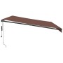 Toldo retráctil automático con luces LED marrón 500x300 cm de , Toldos - Ref: Foro24-3310219, Precio: 582,29 €, Descuento: %