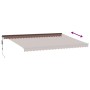 Toldo retráctil automático con luces LED marrón 500x300 cm de , Toldos - Ref: Foro24-3310219, Precio: 582,29 €, Descuento: %