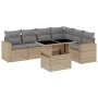 Set of 7-piece garden sofas and beige synthetic rattan cushions by , Garden sets - Ref: Foro24-3267299, Price: 550,90 €, Disc...