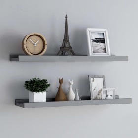 Shelf for photo frames 2 pcs gray MDF 80x9x3 cm by vidaXL, Shelves and shelves - Ref: Foro24-323936, Price: 22,42 €, Discount: %