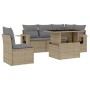 Garden sofa set with 6-piece synthetic rattan beige cushions by , Garden sets - Ref: Foro24-3267909, Price: 459,09 €, Discoun...