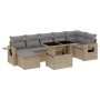 Gartensofa-Set und Kissen, 8-teilig, aus synthetischem Rattan in Beige. von , Gartensets - Ref: Foro24-3268059, Preis: 578,13...