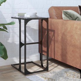 Side table with transparent glass and steel 40x30x61.5 cm by , Side tables - Ref: Foro24-846036, Price: 37,99 €, Discount: %